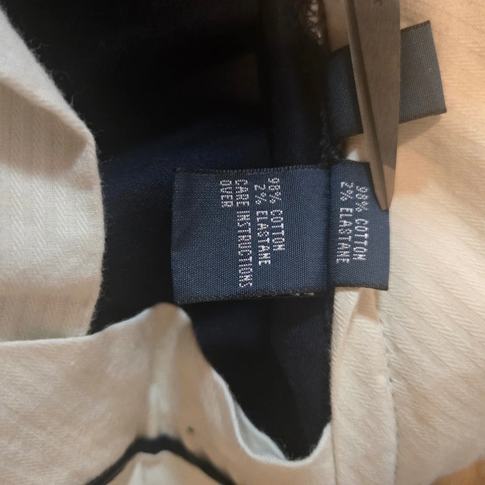Polo Ralph‎ Lauren Pants Mens 38x30 Navy Blue Stretch Chino Flat Front Cotton